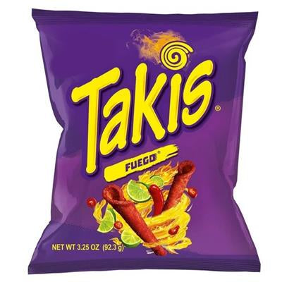 Takis Fuego Hot Chili Pepper & Lime Rolled Corn Chips 92.3g