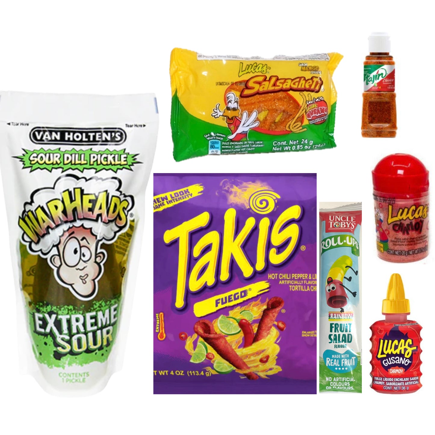 Chamoy Pickle and Takis TikTok Viral Kit Bundle Sour Dill Hot or Warheads Extreme Sour