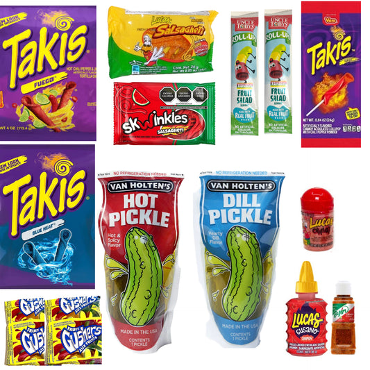 Mega Chamoy Takis Fruit Gushers Hot and Dill Pickles Bundle
