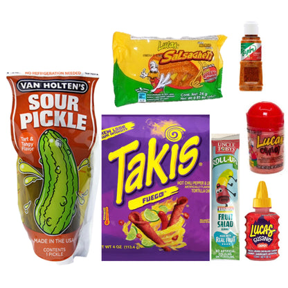 Chamoy Pickle and Takis TikTok Viral Kit Bundle Sour Dill Hot or Warheads Extreme Sour
