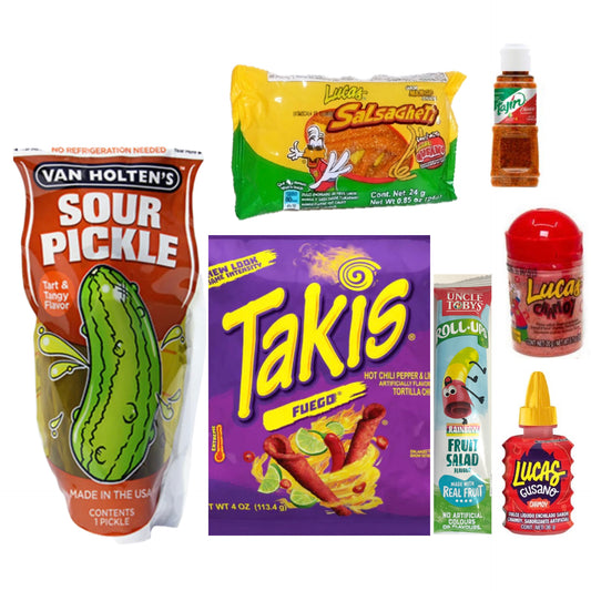 Chamoy Pickle and Takis TikTok Viral Kit Bundle Sour Dill Hot or Warheads Extreme Sour