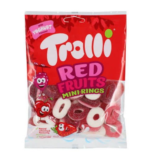 Trolli Red Fruit Rings 140g Raspberry Strawberry Cherry