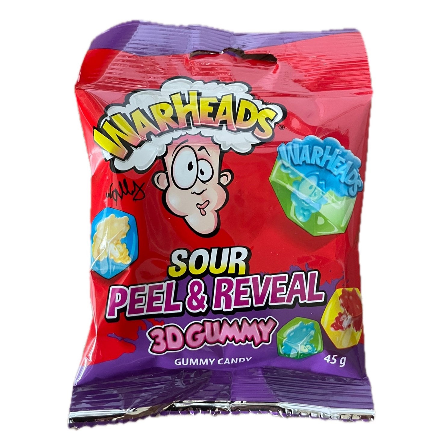 Warheads Sour Peel & Reveal 3D Gummy Peelable Candy 45g