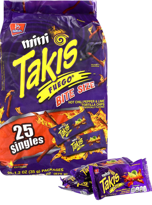 Takis Fuego 25 mini bags Best before 20th June 2025