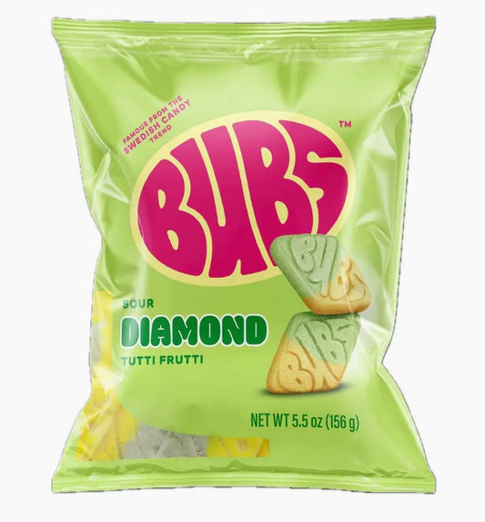Bubs Sour Diamonds Tutti Frutti 156g